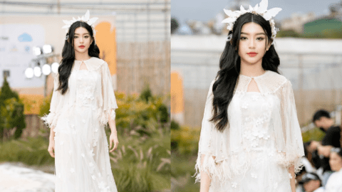 Vợ thủ môn Bùi Tiến Dũng đọ trình catwalk cùng Phương Nhi, Bảo Ngọc tại fashion show