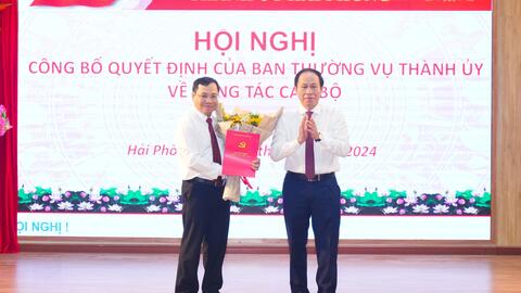 Công bố quyết định của Ban Thường vụ Thành ủy Hải Phòng về công tác cán bộ