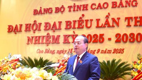 Cao Bằng: Khai mạc Đại hội đại biểu Đảng bộ lần thứ XX, nhiệm kỳ 2025 - 2030