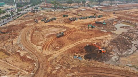 Hồ điều hòa Mễ Trì gấp rút thi công, đảm bảo thoát nước phía Tây Hà Nội