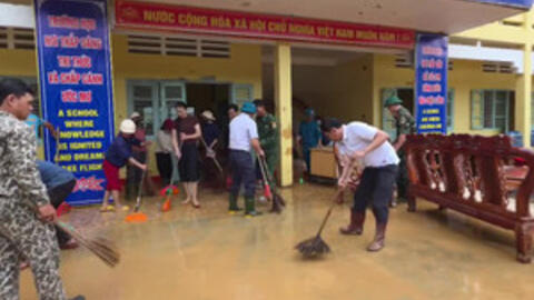 Nhiều trường học ở Quảng Trị cho học sinh nghỉ học do ảnh hưởng mưa lũ