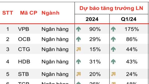Lợi nhuận nhiều ngành quan trọng có thể tăng trưởng 15% trong quý I/2024
