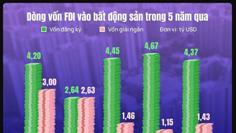 [Infographic] Nhìn lại dòng vốn FDI vào bất động sản 5 năm qua
