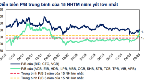 Định giá cổ phiếu ngân hàng không còn rẻ