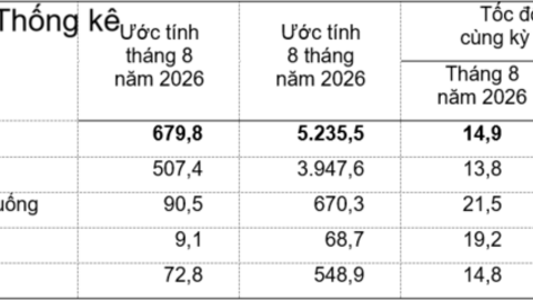 8 tháng, bán lẻ hàng hóa tiếp tục tăng trưởng 2 con số