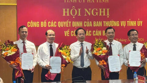 Hà Tĩnh điều động, luân chuyển, bổ nhiệm nhiều cán bộ
