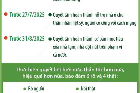 Quyết tâm hoàn thành cơ bản mục tiêu xóa nhà tạm, nhà dột nát trước 31-8-2025