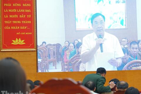 Đại tướng Phan Văn Giang báo cáo chương trình hành động tại Thái Nguyên