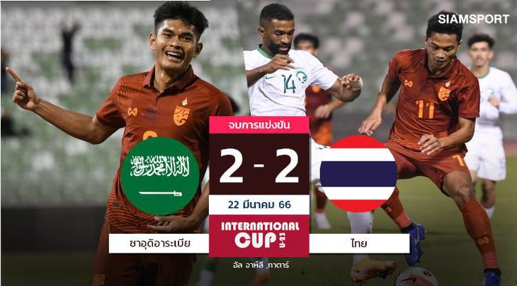 Ghi bàn phút 90+5, U23 Thái Lan cầm hòa Saudi Arabia - Ảnh 1. Ghi bàn phút 90+5, U23 Thái Lan cầm hòa Saudi Arabia - Ảnh 1.