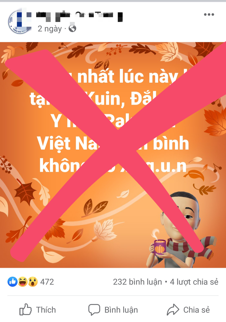 Xử phạt nhiều người đưa tin sai sự thật, xuyên tạc vụ 2 trụ sở UBND xã ở Đắk Lắk bị tấn công - Ảnh 2.