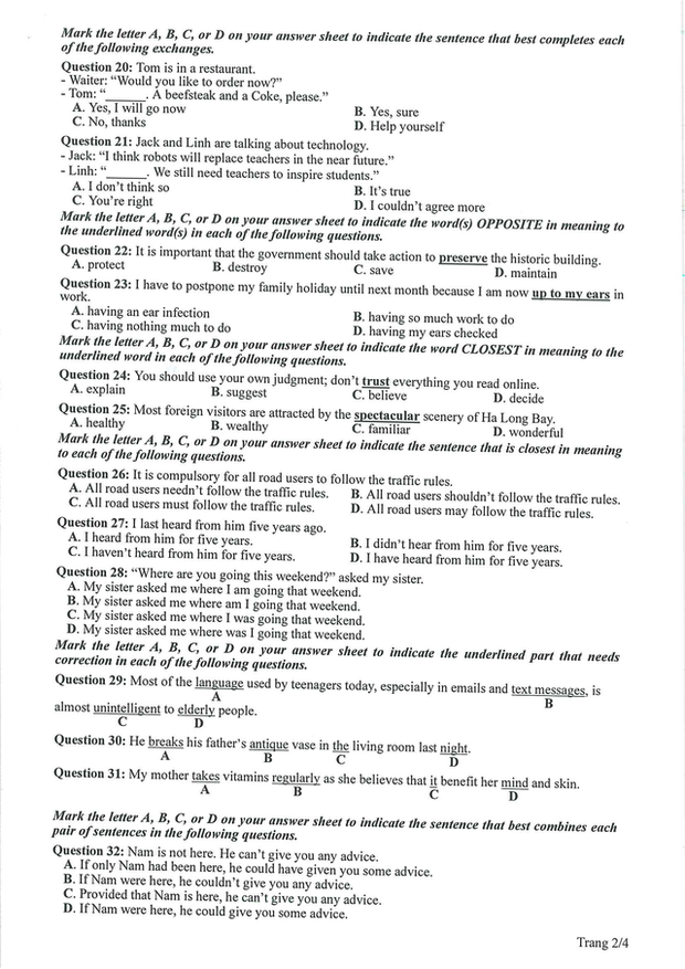 Đề thi và gợi ý lời giải môn Tiếng Anh thi tốt nghiệp THPT 2023 ảnh 6