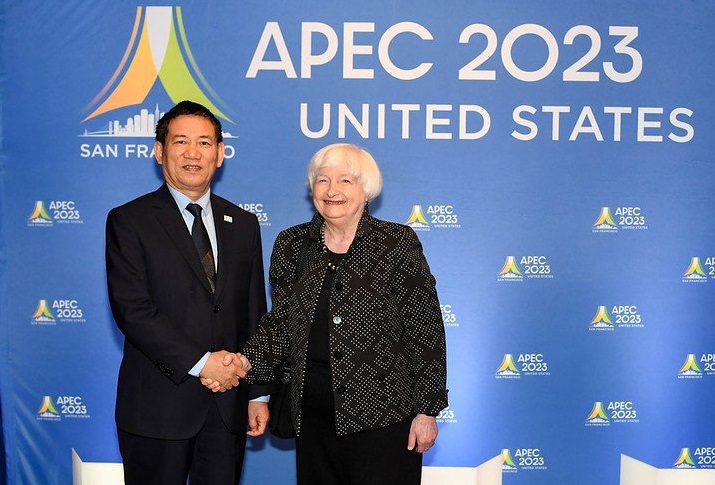  Bộ trưởng Bộ Tài chính Việt Nam Hồ Đức Phớc và Bộ trưởng Bộ Tài chính Hoa Kỳ Janet Yellen.  