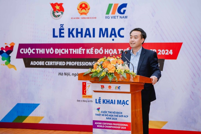 Giám đốc Trung tâm Phát triển Khoa học công nghệ và Tài năng trẻ Nguyễn Thiên Tú phát biểu tại chương trình.