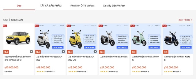 Gian hàng Shopee của VinFast có gì: Xe máy điện bán trăm chiếc, voucher mua sớm VF3 giảm đến cả triệu- Ảnh 2.