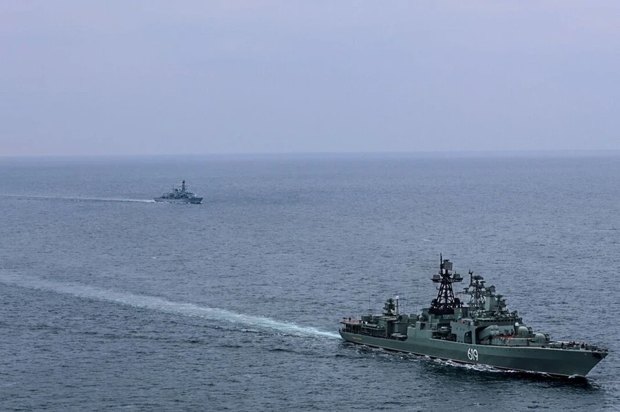 Tàu khu trục Nga RFN Severomorsk được phát hiện ở vùng biển Anh, ngày 19/3/2025.