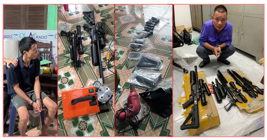 Phạm Ngọc Quỳnh và Đỗ Văn Thức cùng tang vật vụ án. doi-tuong-thuc-quynh-cung-tang-vat-bi-thu-giu.jpg