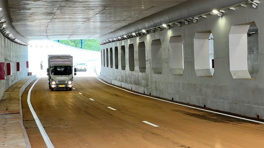 Hầm chui ở dự án nút giao An Phú, TP Thủ Đức thông xe trưa 30/6. (Ảnh: Phúc Uyên)