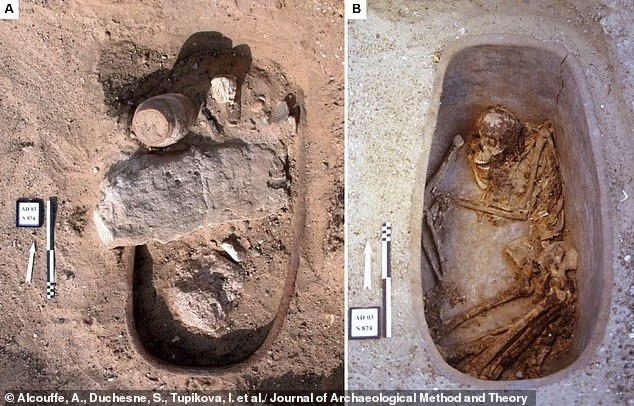 Nhóm nghiên cứu đã tìm thấy những ngôi mộ khác trên khắp nghĩa trang cổ đại, với hài cốt được đặt theo những vị trí nhất định của các ngôi sao. phat-hien-chan-dong-he-lo-nghi-thuc-rung-ron-o-ai-cap-co-dai-2.jpg