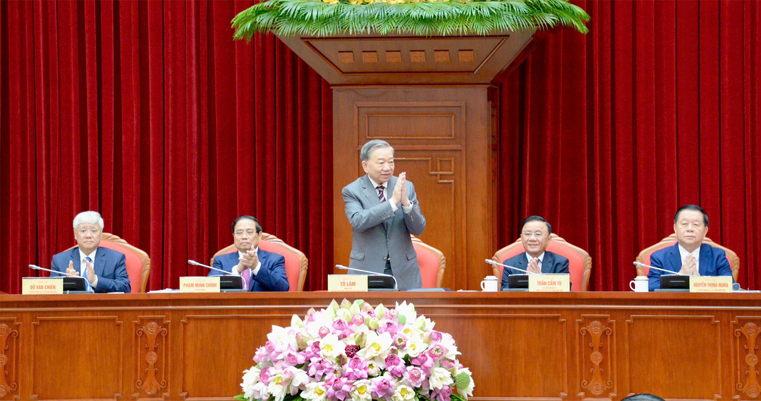 Tổng Bí thư Tô Lâm chủ trì cuộc gặp mặt.  