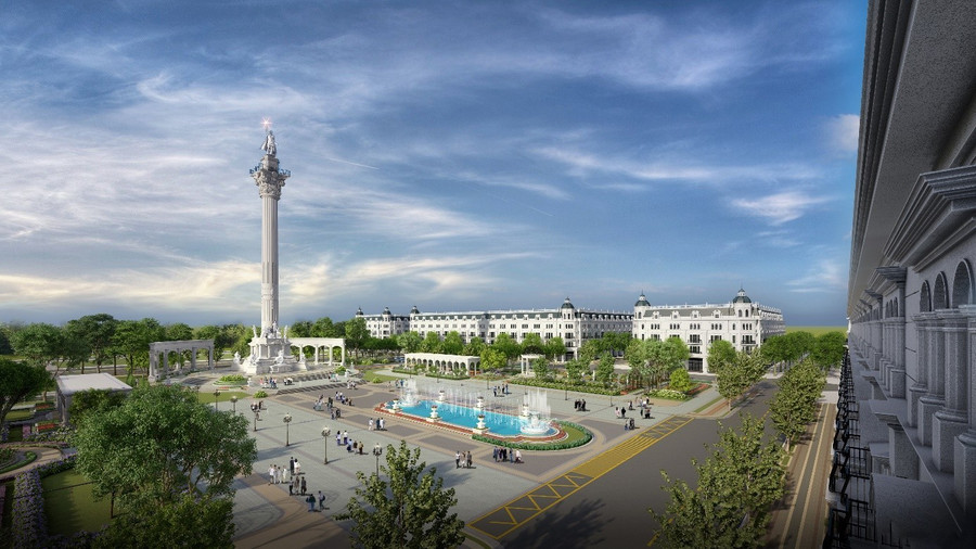 Đại quảng trường Danko Square rộng 22.000m2 là điểm nhấn cảnh quan nổi bật trong tại Danko Riverside