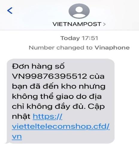 Nội dung tin nhắn lừa đảo