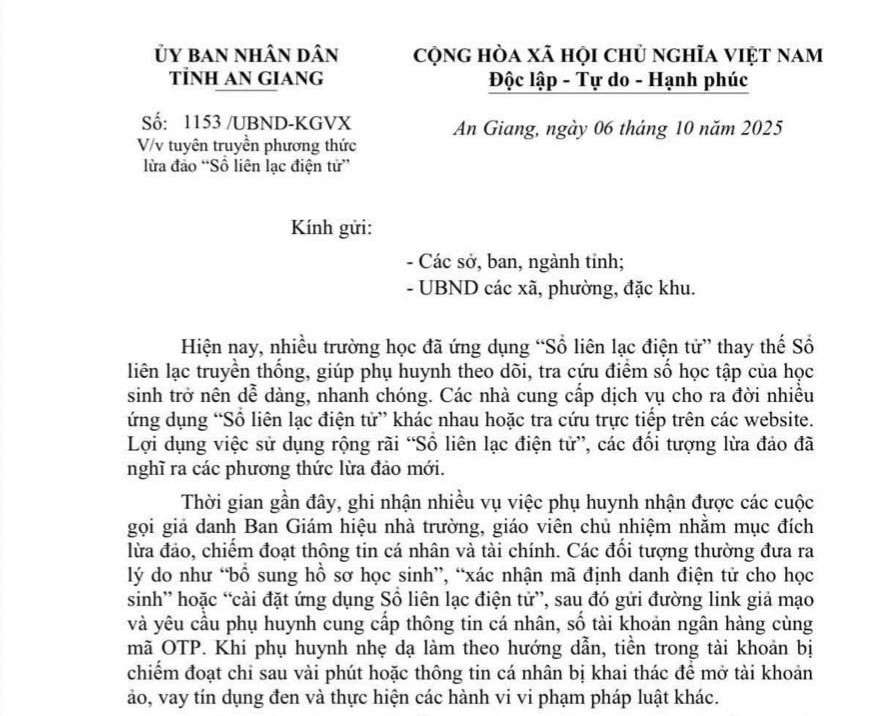 An Giang tuyên truyền cảnh giác phương thức lừa đảo qua ứng dụng "Sổ liên lạc điện tử". 1000057604.jpg