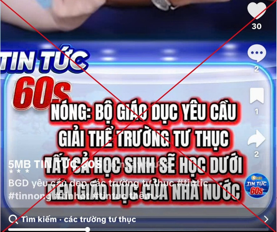 Bộ GD&ĐT cảnh báo tin sai sự thật về giải thể cơ sở giáo dục ngoài công lập