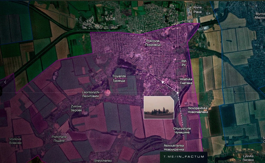 Đường cao tốc E50 ở phía nam Pokrovsk, nơi người Nga đi vào thành phố. trasa-e50-na-pivdni-pokrovska.jpg