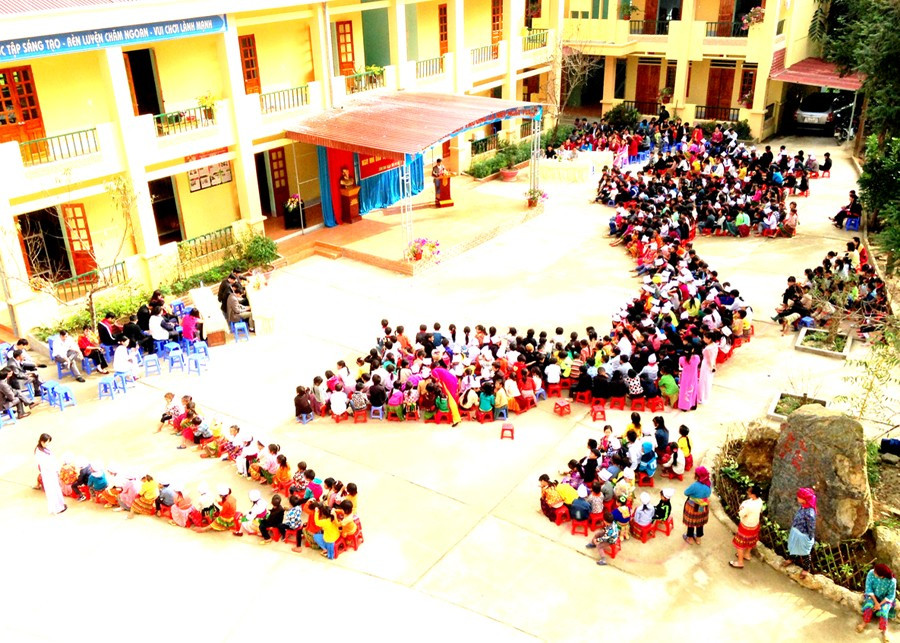 Trường Phổ thông Dân tộc bán trú Tiểu học Sủng Thài – cái nôi của mô hình trường bán trú dân nuôi. Ảnh: Phạm Hoan