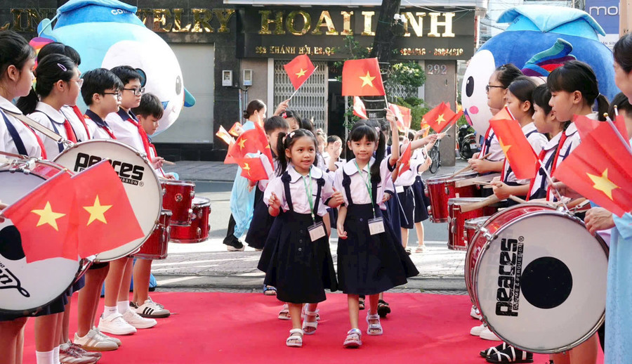 Học sinh TPHCM trong ngày tựu trường năm học 2025-2026.