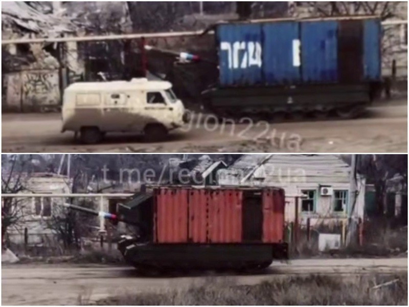 Xe tăng ‘mặc áo’ container đường biển trước mối đe dọa UAV