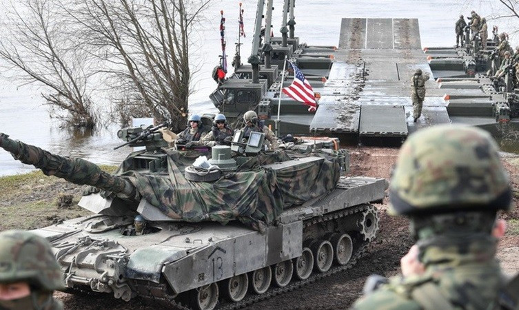 Binh sĩ quân đội Mỹ trong một buổi tập trận.