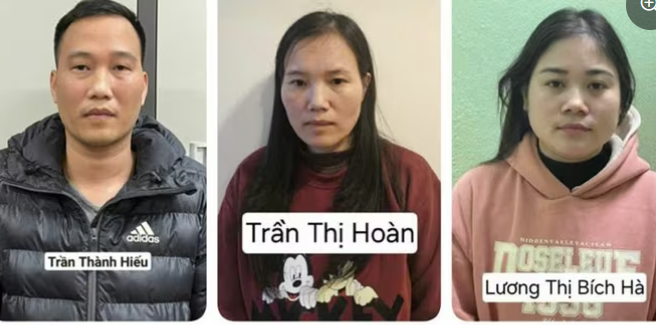 Trần Thị Hoàn và các đồng phạm trong vụ án.(Ảnh: CA).