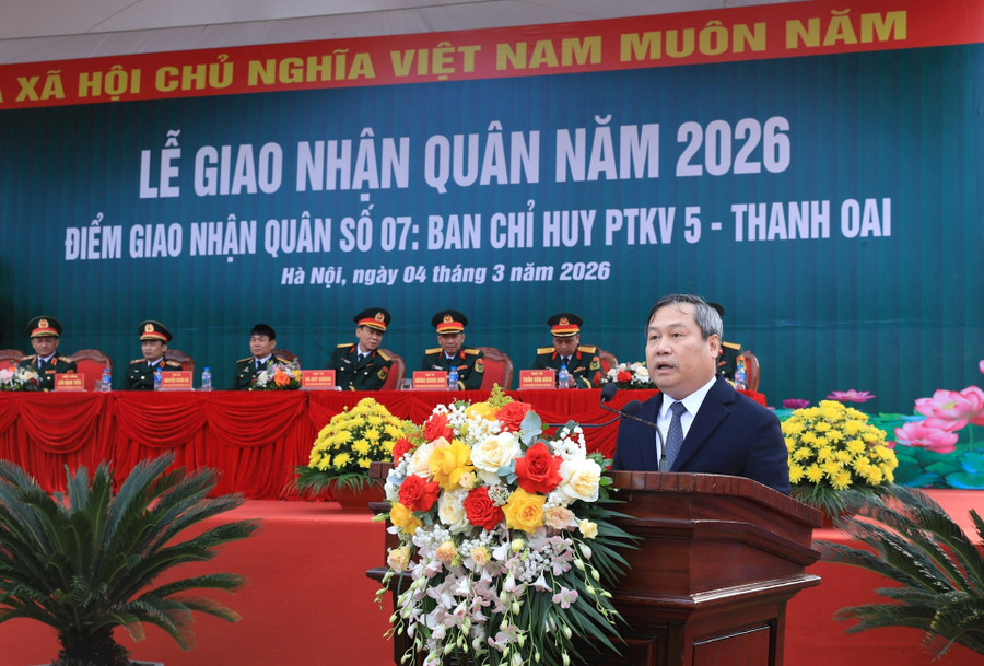 Ông Vũ Đại Thắng, Chủ tịch UBND TP Hà Nội phát biểu. (Ảnh: VT) t-2.jpg