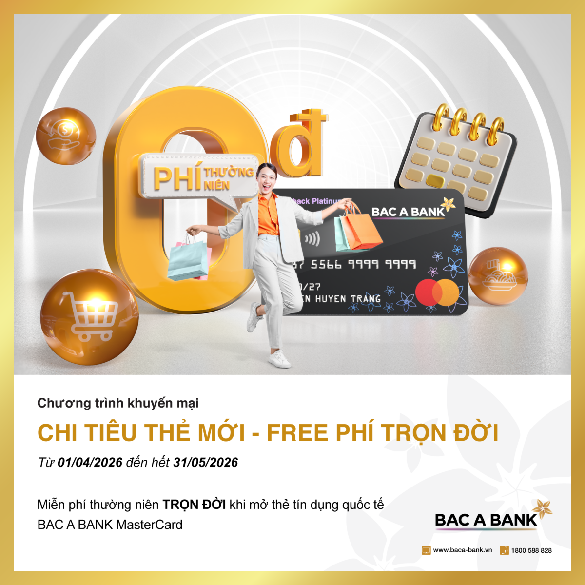 BAC A BANK miễn phí thường niên cho thẻ tín dụng mới mở BAC A BANK miễn phí thường niên cho thẻ tín dụng mới mở
