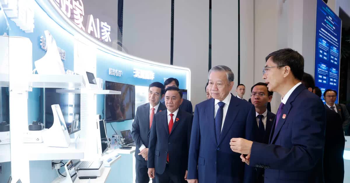 Tổng Bí thư, Chủ tịch nước Tô Lâm thăm Trung tâm Hợp tác đổi mới trí tuệ nhân tạo Trung Quốc-ASEAN