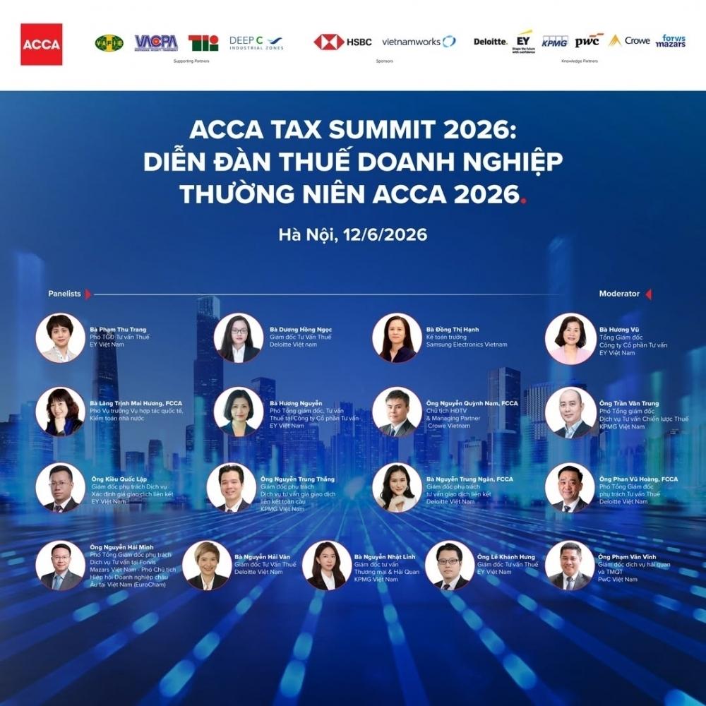 Diễn đàn thuế thường niên ACCA 2026 diễn ra ngày 12/6 Diễn đàn thuế thường niên ACCA 2026 diễn ra ngày 12/6