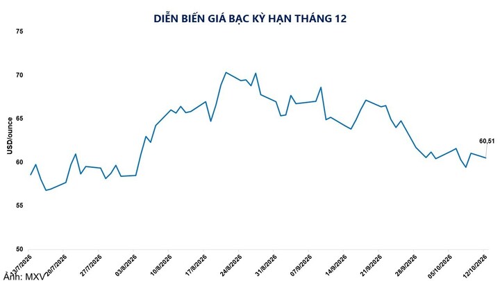 Diễn biến giá bạc kỳ hạn tháng 12.